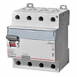 DX3 Блок утечки тока (УЗО) 4-полюсный, 63A, 30mA, тип АC Legrand. Вид 1