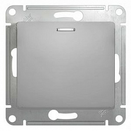 Переключетель 1-клавишный, проходной (сх.6а) 10АХ (алюминий) Glossa Systeme Electric. Вид 1
