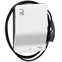 Компактная зарядная станция для электромобилей WALLBOX PLUS, кабель T2, 3ф, 22kW, УЗО тип В Schneider Electric. Вид 1