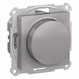 Светорегулятор поротно-нажимной, LED, RC, 400Вт, мех., (алюминий) AtlasDesign Systeme Electric. Вид 1