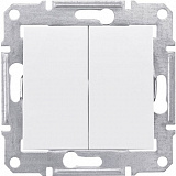 Выключатель 2-клавишный 10А (белый) Sedna Schneider Electric