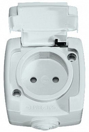 Розетка со шторками, О/У 10А ,IP44 (белый) Рондо Systeme Electric. Вид 1