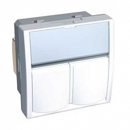 Розетка s-one 2xrj45 cat 6 экр r9003 Schneider Electric. Вид 1