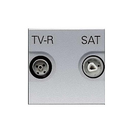 N2251.3 PL Розетка TV-R-SAT единственная с накладкой (серебристый) Zenit ABB. Вид 1
