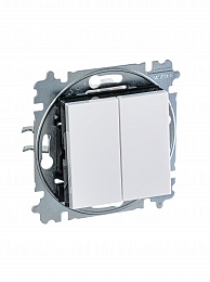 3559H-A05445 62W Выключатель 2-клавишный, Levit, белый/дымчатый чёрный ABB. Вид 1