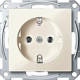 Розетка SCHUKO (бежевый) Merten Schneider Electric. Вид 1