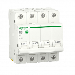 Автоматический выключатель 4-полюсный (АВ) B 20А 6кA Schneider Electric. Вид 1