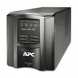 ИБП APC Smart-UPS SMT, Line-Interactive, 750VA / 500W, Tower, IEC, с ЖК-индикатором, 230 В, Serial+USB, SmartSlot APC. Вид 1