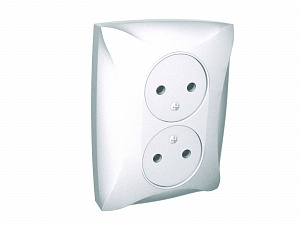 Розетка двойная без заземления, 16А, в сборе (шампань) Дуэт Schneider Electric. Вид 1