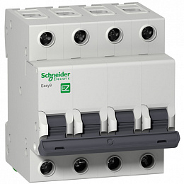 Автоматический выключатель 4-полюсный, 10А, 6kА (хар-ка C) EASY 9 Schneider Electric. Вид 1