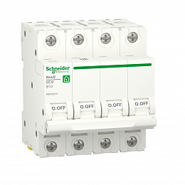 Автоматический выключатель 4-полюсный (АВ) B 10А 6кA Schneider Electric. Вид 1