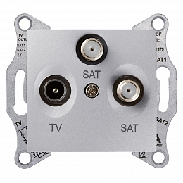 Розетка TV/SAT/SAT оконечн (алюминий) Sedna Schneider Electric. Вид 1