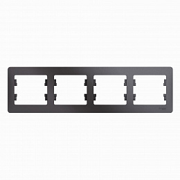 Рамка 4-постовая горизонтальная (графит) Glossa Systeme Electric. Вид 1