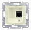 Розетка компьют., RJ45,одиноч., кат. 5е, экран. stp, с пруж. заж (бежевый) Sedna Schneider Electric. Вид 1.