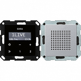 Цифровое FM-радио (алюминий) System 55 Gira. Вид 1