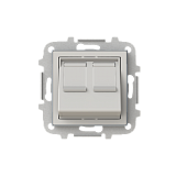 8516.8 DN Накладка для 2-х суппортов/разъёмов типа 2017... и/или 2018..., наклонная, со шторками, SKY, Дюна ABB