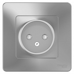 Розетка без заземления со шторками, С/У, 16А, 250В (алюминий) Blanca Systeme Electric. Вид 1