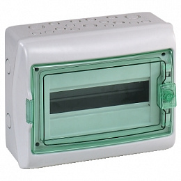 Бокс настенный на 1х12 модулей с прозр.дверью, с клеммами IP65, серый Schneider Electric. Вид 1