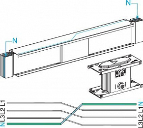 Секция перехода нейтрали, 3l+n+pe, al, 1000а Schneider Electric. Вид 1