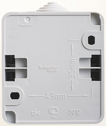 Переключатель 1-клавишный, О/У, 10 ах, IP44 (серый) Этюд Systeme Electric. Вид 1