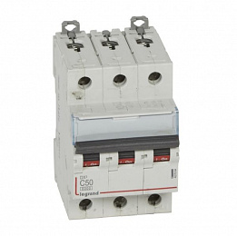 DX3 Автоматический выключатель 3-полюсный 50A 10kA (хар-ка C) Legrand. Вид 1