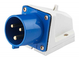 ВС102-3-16-IP44 Вилка стационарная 2Р+РЕ 16А 220В DEKraft. Вид 1
