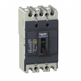Термо-магнитный 3-х полюсный автомат 100А 18kA, подключение под шину Schneider Electric. Вид 1
