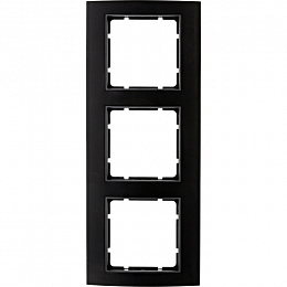 Рамка 3-постовая (алюминий, черный/антрацитовый) B.3 Berker. Вид 1