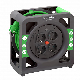 Удлинитель катушечный thorsman 4 роз 15м 3х1.5 IP20 Schneider Electric. Вид 1