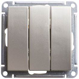 Выключатель 3-клавишный, 10АХ, механизм (шампань) Wessen 59 Systeme Electric. Вид 1