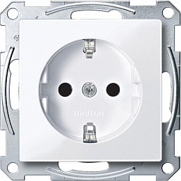 Розетка с защитными шторками 16А, 250В (белый) Merten Schneider Electric. Вид 1