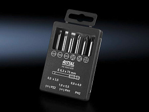 As набор бит с длинным стержнем sl 3,5x0,6; 4,0x0,8; 5,5x1,0мм; ph1, ph2, z2 6шт RITTAL. Вид 1