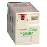 Промежуточное реле 2 ПК со светодиодом (=24B DC) 12А Schneider Electric