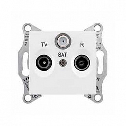 Розетка TV/R/SAT, проходная, 8 db (белый) Sedna Schneider Electric. Вид 1