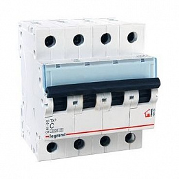 TX3 Автоматический выключатель 4-полюсный, 25А, 6kА (хар-ка C) Legrand. Вид 1