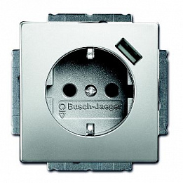 20 EUCBUSB-866-500 Розетка Schuko с USB, 20 EUCBUSB-866-500, Сталь, 16А, 700 мА, эл.защита от перегрузки и КЗ, безвинтовы клеммы, защитные шторки, A. Вид 1