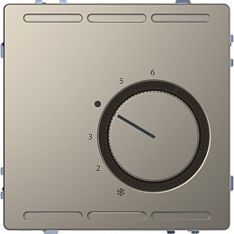 Терморегулятор с центральной платой с перекл. конт.230В (никель) Merten D-Life Schneider Electric. Вид 1