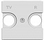 N2250.8 PL Накладка для TV-R розетки, 2-модульная, серия Zenit, цвет серебристый ABB. Вид 1.