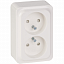 Розетка двойная без заземления, без шторок,16А, 250В (белый) Quick Schneider Electric. Вид 1.