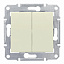 Выключатель 2-клавишный, IP44, сх. 5, 10а, 250В (бежевый) Sedna Schneider Electric. Вид 1.