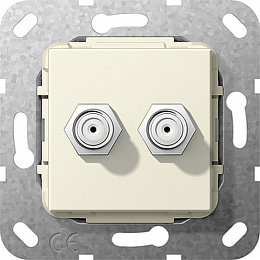 Розетка SAT F-разъем, оконечная (бежевый) System 55 Gira. Вид 1