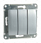 Выключатель 3-клавишный, механизм, сх.3, 10АХ, (алюминий) Glossa Systeme Electric. Вид 1.