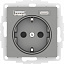 Розетка 16А c 2 USB A+C, 5В/2,4А/3,0А, 2х5В/1,5А, механизм (сталь) AtlasDesign Systeme Electric. Вид 1.