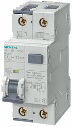 Дифф. автомат 1-пол.+ N, 16A, 30mA, тип АC, 10kA, (хар-ка C) Siemens. Вид 1