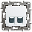 Розетка компьютерная, 2хRJ45, кат.6 UTP (белая) Etika Legrand. Вид 1.