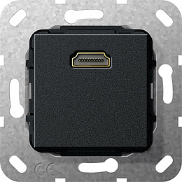 Розетка HDMI (черный) System 55 Gira. Вид 1