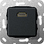 Розетка HDMI (черный) System 55 Gira. Вид 1.