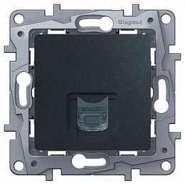 Розетка RJ45 6 UTP (антрацит) Etika Legrand. Вид 1