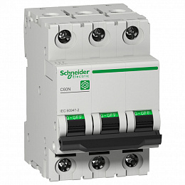 Автоматический выключатель C60N 3-полюсный 20A D Schneider Electric. Вид 1
