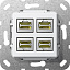 Розетка компьютерная 4xRJ45 (белый) System 55 Gira. Вид 1.